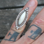 Vintage Sterling Mother Of Pearl Ring 4.25