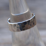 Vintage Sterling Silver Faceted Band Ring 5.5