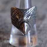 Vintage White Bronze Eagle Ring 9
