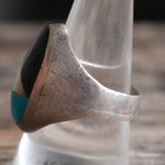 Vintage Sterling Multistone Inlay Ring 10