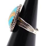 Vintage Sterling Turquoise Roper Ring 5.75