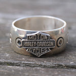 Vintage Sterling Silver Harley Davidson Ring 11
