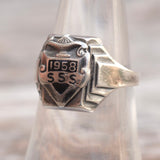 Vintage Sterling 1959 Class Signet Ring 6.75