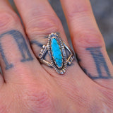 Vintage Sterling Turquoise Ring 8.5