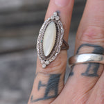 Vintage Sterling Mother Of Pearl Ring 4