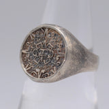 Vintage Sterling Aztec Calendar Ring 6.5
