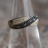 Vintage Sterling Marcasite Band 6.5