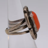 Vintage Sterling Coral Florette Ring 6