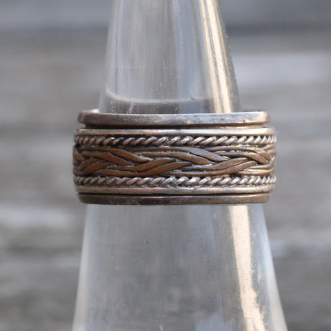 Vintage Sterling Silver Braided Band 6.5