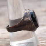 Vintage Sterling Onyx Signet Ring 10.25