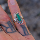 Vintage Sterling Malachite Ring 5