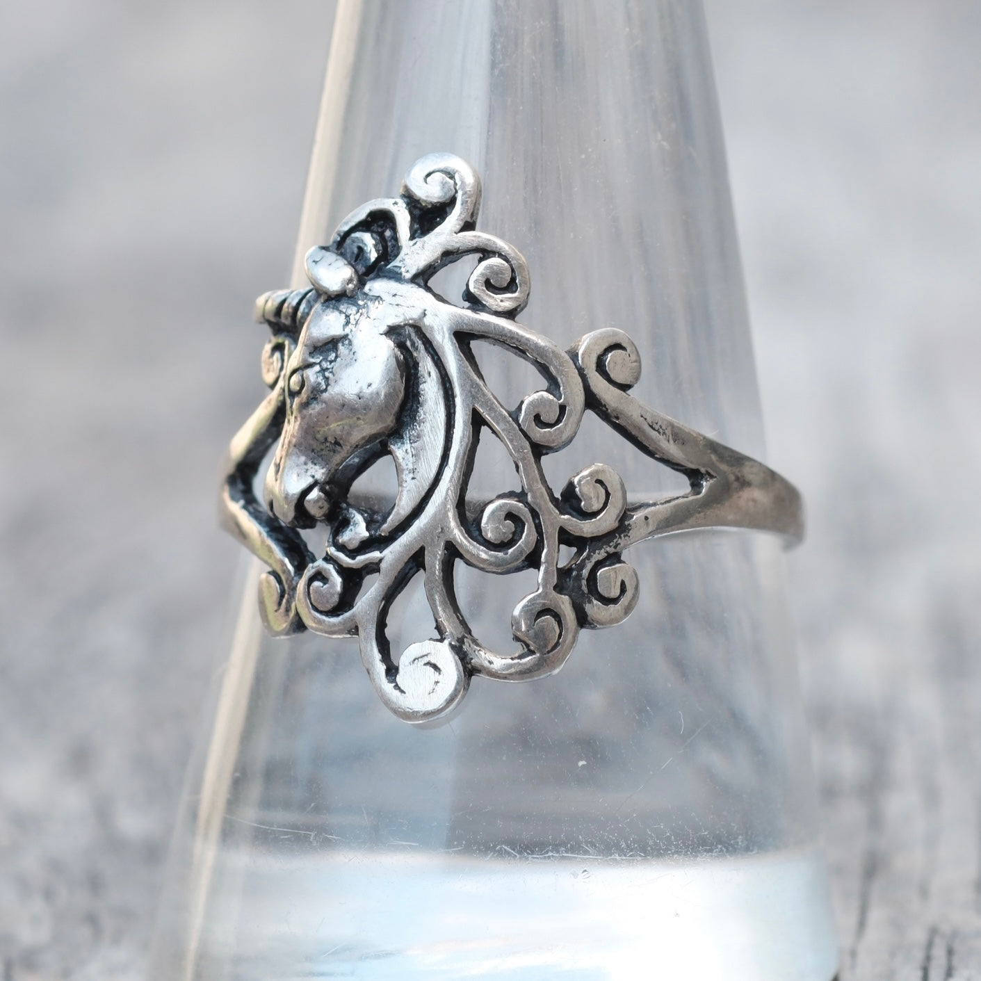 Vintage Sterling Unicorn Ring 10
