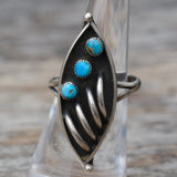 Vintage Sterling Turquoise Ring 7.5