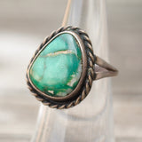 Vintage Sterling Turquoise Roper Ring 5.25