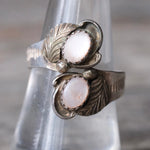 Vintage Sterling Mother Of Pearl Overpass Ring 8