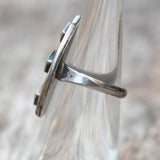 Vintage Sterling Turquoise Cluster Ring 4.5