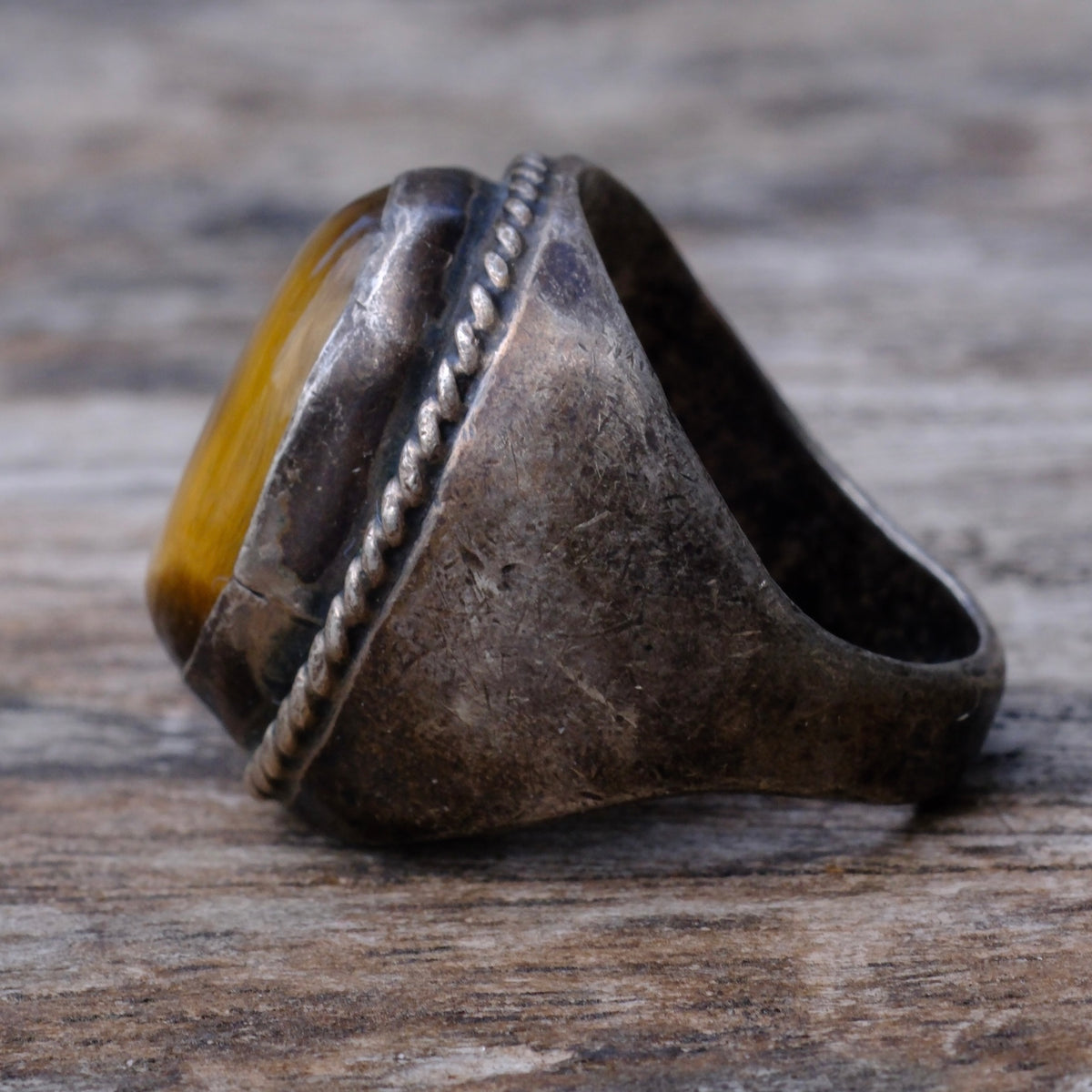 Vintage Sterling Tigers Eye Ring 7.75