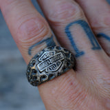 Vintage Sterling Silver Harley Ring 13