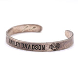 Vintage Sterling Silver Harley Davidson Cuff Bracelet 6.75"