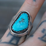 Vintage Sterling Turquoise Ring 7.25