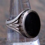 Vintage Sterling Onyx Ring 9
