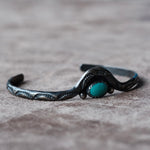 Vintage Sterling Stamped Turquoise Cuff