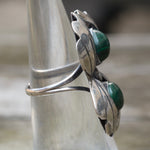 Vintage Sterling Malachite Ring 4.75