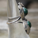 Vintage Sterling Malachite Ring 4.75