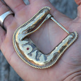 Vintage MF Western Products Filigree Belt Buckle 1.5"