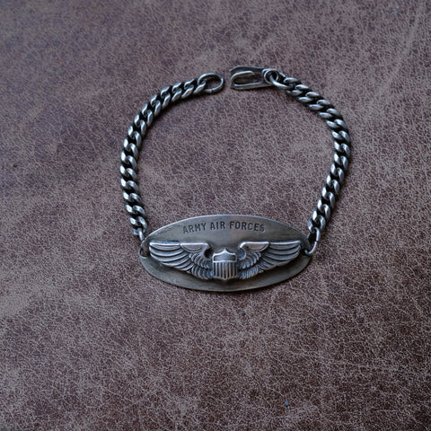 Vintage Sterling Silver Military ID Bracelet