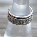 Vintage Sterling Silver Braided Spinner Band 8