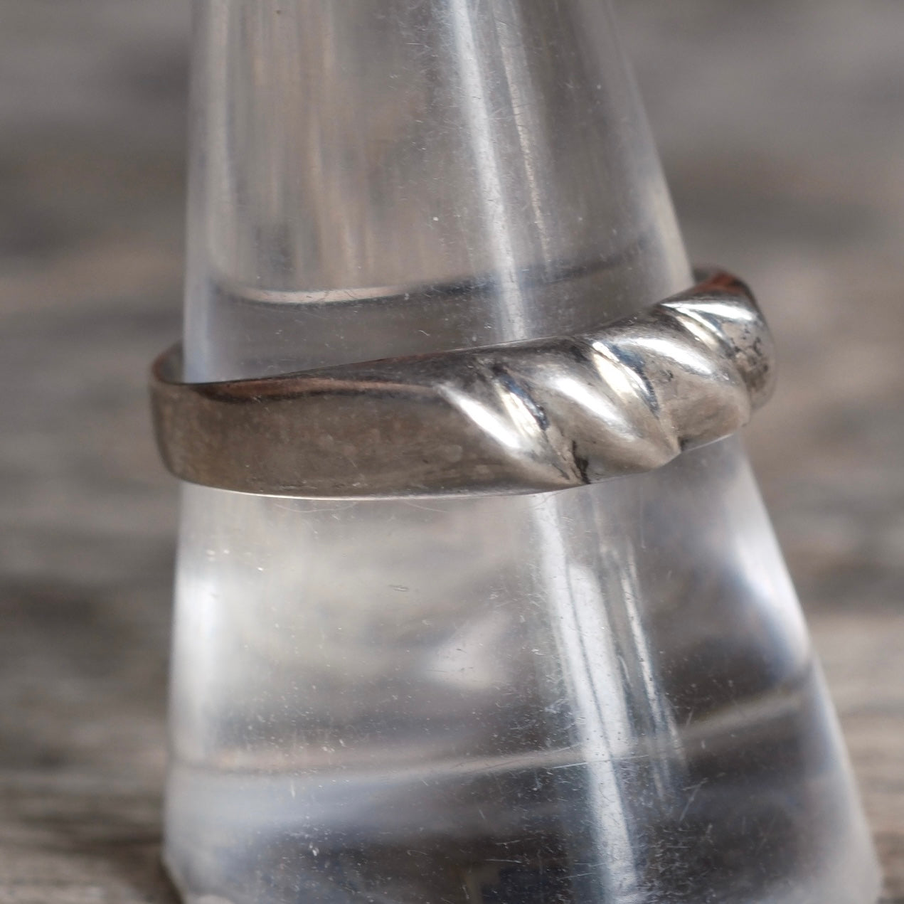 Vintage Sterling Silver Modernist Band Ring 9.75