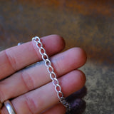 Vintage Sterling Silver Curb Chain Bracelet 7"