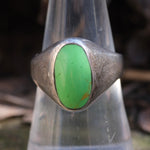 Vintage Sterling Green Stone Ring 8.25