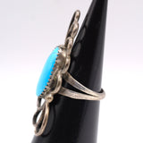Vintage Sterling Turquoise Floral Ring 4
