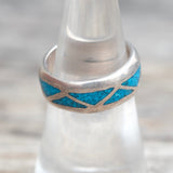 Vintage Sterling Crushed Turquoise Inlay Ring 7