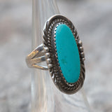 Vintage Sterling Turquoise Ring 5.25