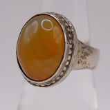 Vintage Sterling Agate Ring 5.25