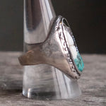 Vintage Sterling Turquoise and Mother oF Pearl Ring 10.25