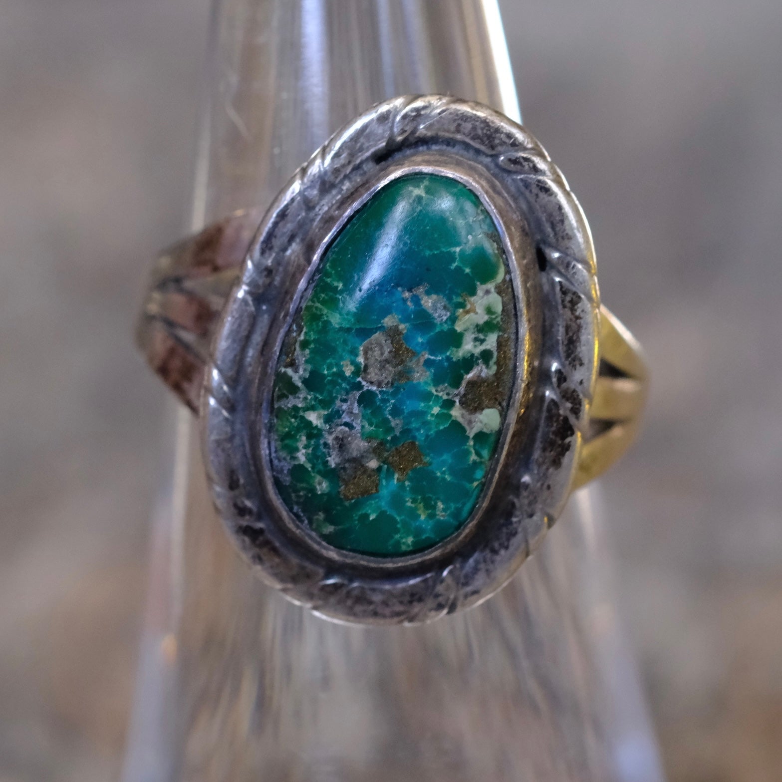 Vintage Sterling Turquoise Ring 6.5