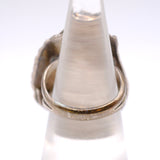 Vintage Sterling Carved Turquoise Feather Ring 4.5