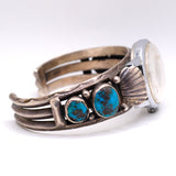 Vintage Sterling Turquoise Cuff Watch Band