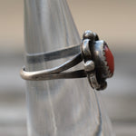 Vintage Sterling Coral Ring 4.75