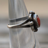Vintage Sterling Coral Ring 4.75