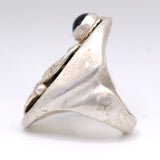 Vintage Sterling Onyx Eagle Ring 10