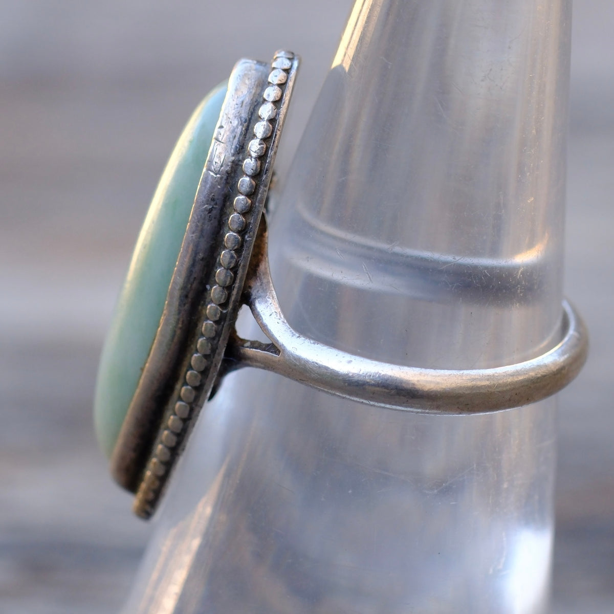 Vintage Sterling Turquoise Roper Ring 6
