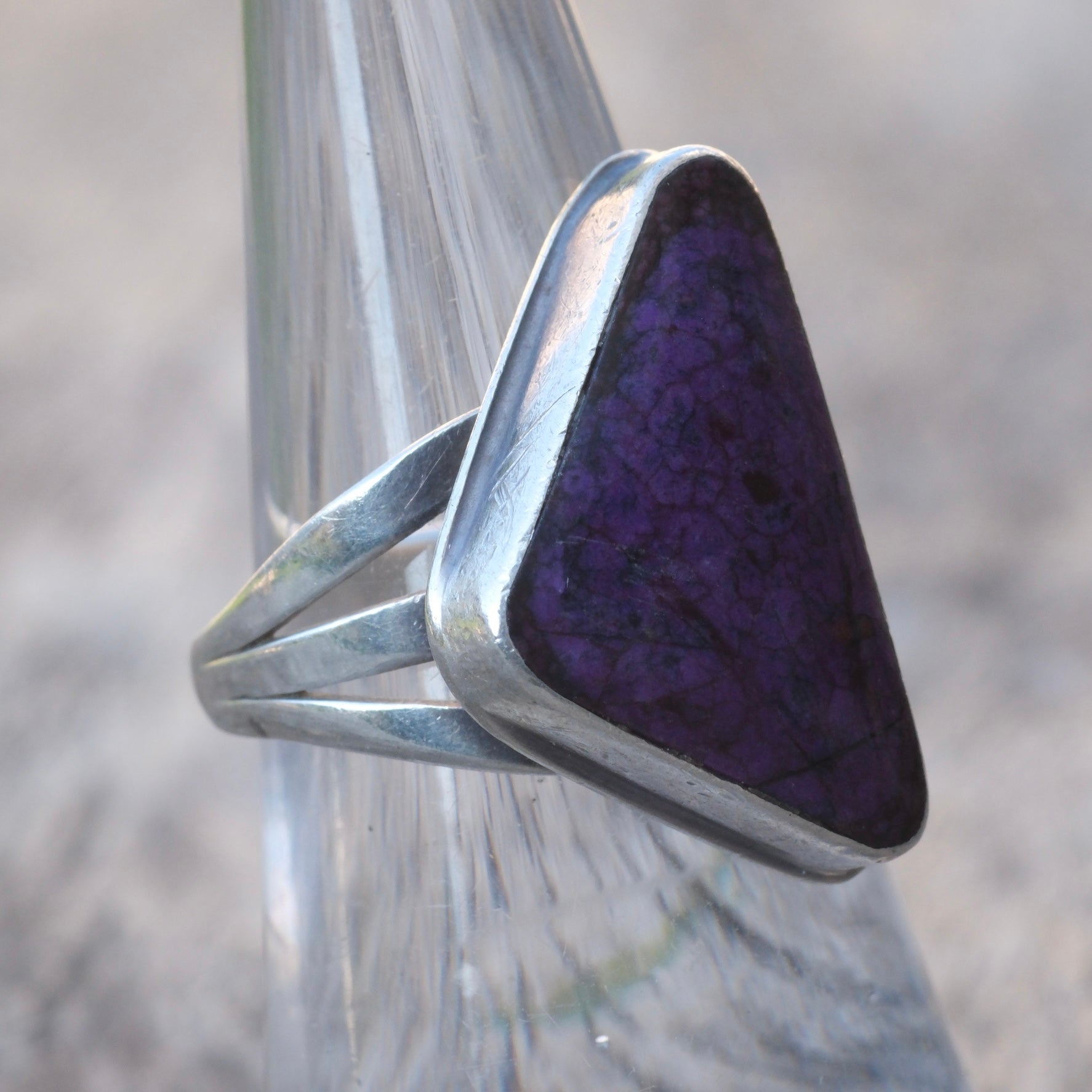 Vintage Sterling Sugilite Ring  6.5