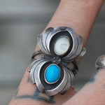 Vintage Sterling Turquoise and Mother Of Pearl Ring 5