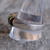 Vintage Sterling Malachite and Onyx Inlay Band 12.5