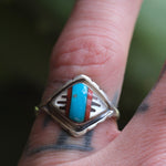 Vintage Sterling Zuni Inlay Band 6.5
